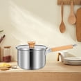 thumbnail image 1 of Olla pequeña de acero inoxidable con tapa, olla para sopa, gruesa de 10 cm con mango largo multiusos para exteriores, cocina, cocina, , estilo c perfecl Cacerola, 1 of 8