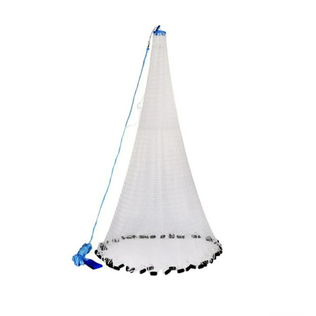 relayinert Fishing Net Large Capacity Cone Shape Hand Throw Mesh Outdoor Accessories 480cm