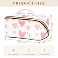 thumbnail image 4 of FORMRS Makeup Bag Travel Cosmetic Organizer for Women Fold Flat Zipper Pouch with Handle, Hand Drawn Hearts, 4 of 8