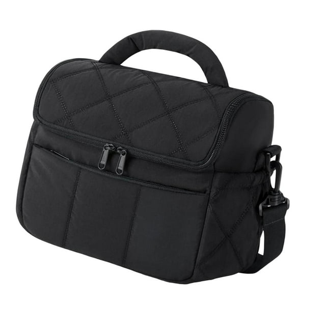 Bolsa térmica para almuerzo, bolso de mano con cremallera, bolsa térmica para llevar alimentos, para almuerzo, para oficina, viajes, playa, senderismo Negro