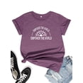thumbnail image 2 of FIUFY Womens Empower the World Short Sleeve Graphic Tees Summer Casual Tops, 2 of 6