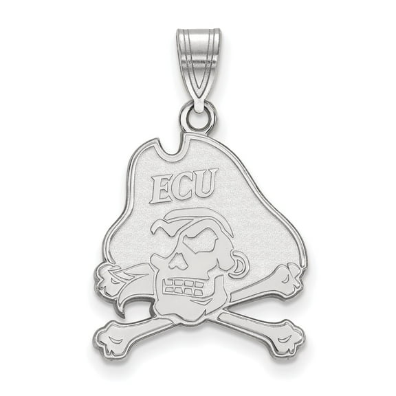 Sterling Silver LogoArt Official Licensed Collegiate East Carolina University (ECU) XL Pendant
