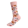thumbnail image 3 of Pink Funny Crew Socks for Men Women Halloween Socks Cotton Crew Elastic Ankle Length Cotton Socks Aesthetic Cute Lightweight Low Cut Gifts for Women One Size, 3 of 3