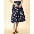 thumbnail image 5 of Allegra K Women's Elastic Waist Layers Vintage Pockets Floral Midi Skirt, 5 of 6