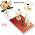 thumbnail image 4 of Iauyy Modern Square Bathroom Tray with Handles - Acrylic & Aluminum Alloy Vanity Countertop Organizer ，Texture Close-up, 4 of 7