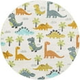 thumbnail image 2 of Unique Loom Whimsy Kids Collection Area Rug - Dinotopia (6' 1" Round Ivory/Black), 2 of 9