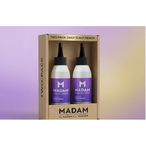 MADAM by Madam C.J. Walker Healthy Scalp Serum Nourishes Hydrates Strengthens Roots Relieves Dry Scalp Hair Serum, 4 oz, 2 Piece Value Bundle (2 Pack)