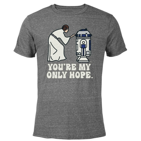 Star Wars Princess Leia R2-D2 You’re My Only Hope Retro - Short Sleeve Blended T-Shirt for Adults - Customized-Dark Heather