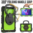 thumbnail image 3 of For Lenovo Tab TB-311XU/K10C TB-311FU Case 10.1 inch, 360 Rotating Shockproof Cover with Stand, Handle, Shoulder Strap, Lime Panel, 3 of 7
