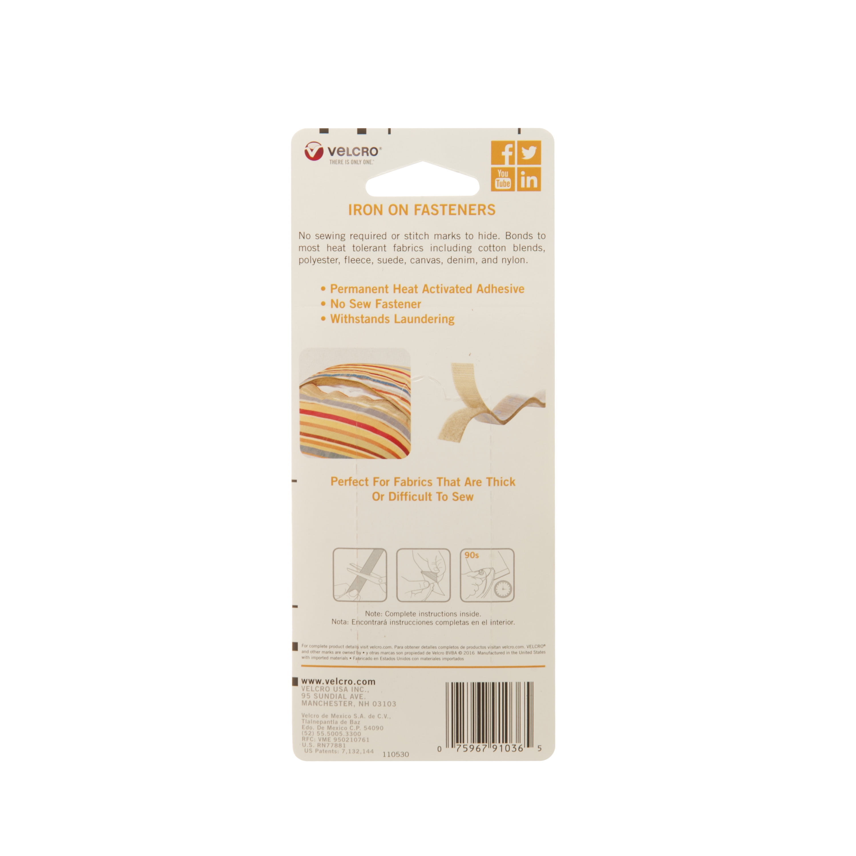 fabric fusion velcro instructions Velcro® brand iron on 24in x 3/4in roll, white walmart. Com.