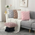 thumbnail image 2 of Juego de 2 fundas de almohada de piel sintética supersuaves de estilo lujoso, fundas de almohada decorativas de terciopelo para cojín, sofá cama, sala de estar, cuadrado, 18 x 18 pulgadas Ormromra LRWJ225-2, 2 of 5