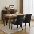 thumbnail image 7 of Set of 2 Upholstered Dining Chairs with Arms, Solid Wood Legs and Tufted Backrest, Black, 7 of 7