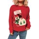 thumbnail image 1 of Suéteres Navideños Feos para Mujer, Suéteres Gráficos de Larga, Suéteres Casuales de Punto para Otoño e Invierno para Mujer Rojo S, 1 of 9