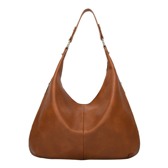 COSMOBETTY 1Set Brown Pu Tote Bag For Women Casual Summer Bag 19.7x13.4x3.9in