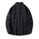 thumbnail image 3 of Blusa y camisa de manga larga con cuello vuelto para hombre, estilo informal, a cuadros, con bolsillos y botones, de licra, 3 of 8