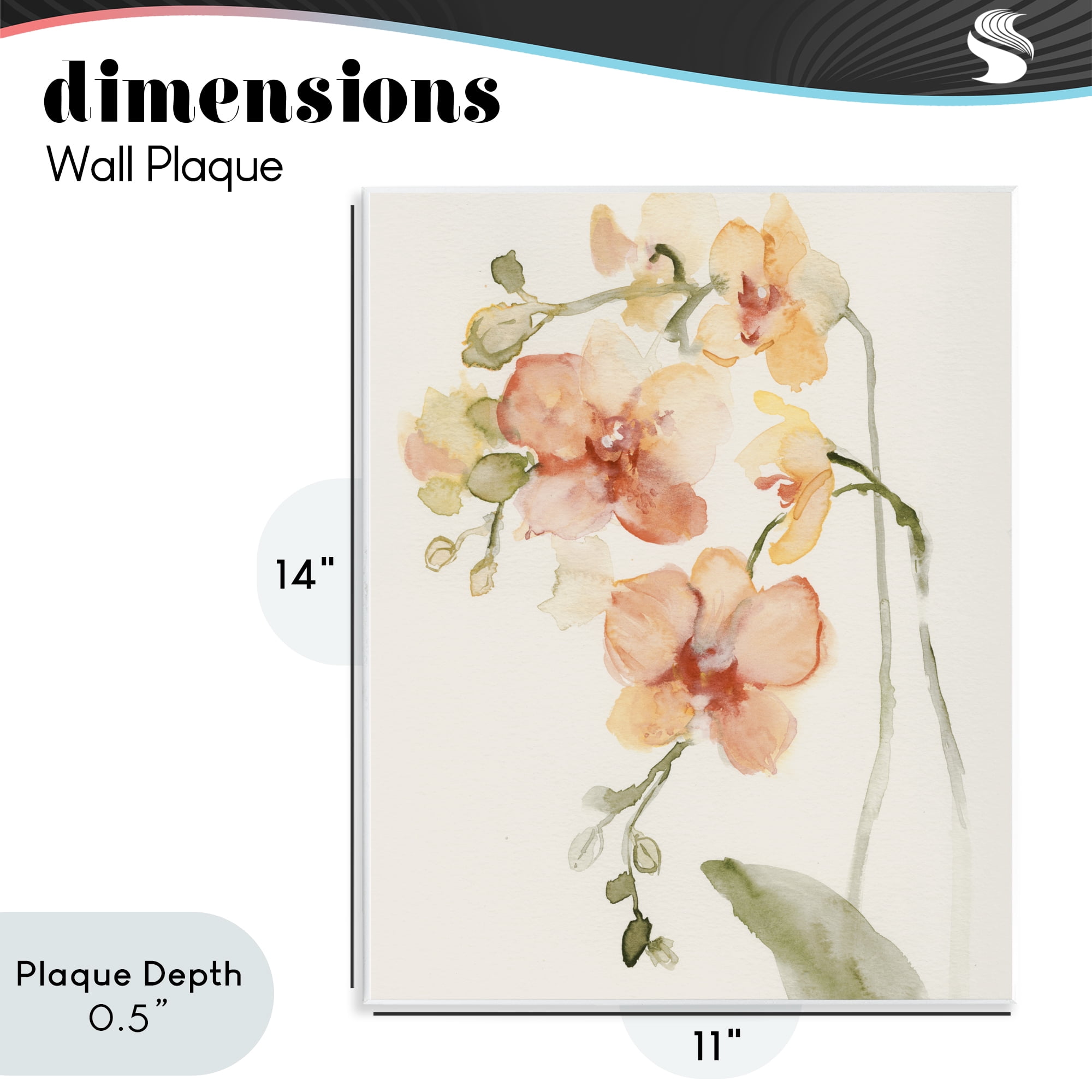 Stupell Industries Peach Orchid in Bloom Wall Plaque Art, design by Victoria Barnes