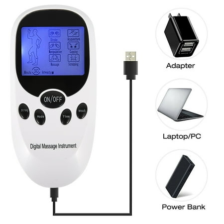 Tens Usb Machine Unit Electrical Massager Pulse Muscle Stimulator Dual Channel Rechargeable Electric Pulse with Color LCD Display Machine Pain Relief