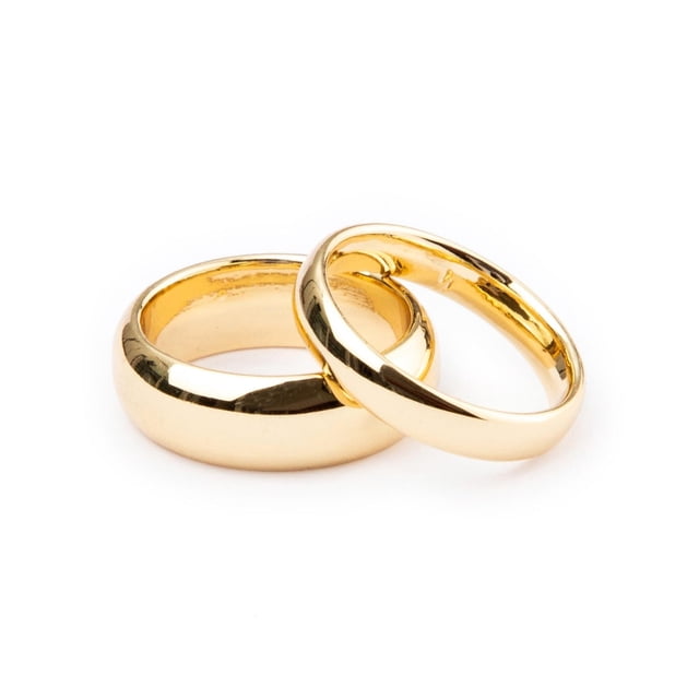 Anillos Argollas de Matrimonio Talla 9 Chapa de Oro 18k Ametrinaa MPAC0001-9