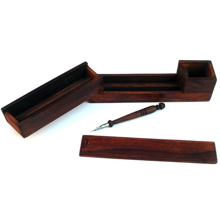Antique Style Solid Wood Dip Pen Writing Ink Blotter – Early Home Decor