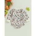 thumbnail image 6 of Newborn Baby Girl Halloween Outfit Cute Pumpkin Ghost Sweatshirt Bubble Romper Oversized Bodysuit My First Halloween Clothes, 6 of 7