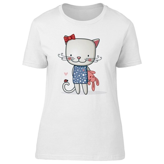 Adorable Kitten & Ladybug Tee Women's -Image by Shutterstock