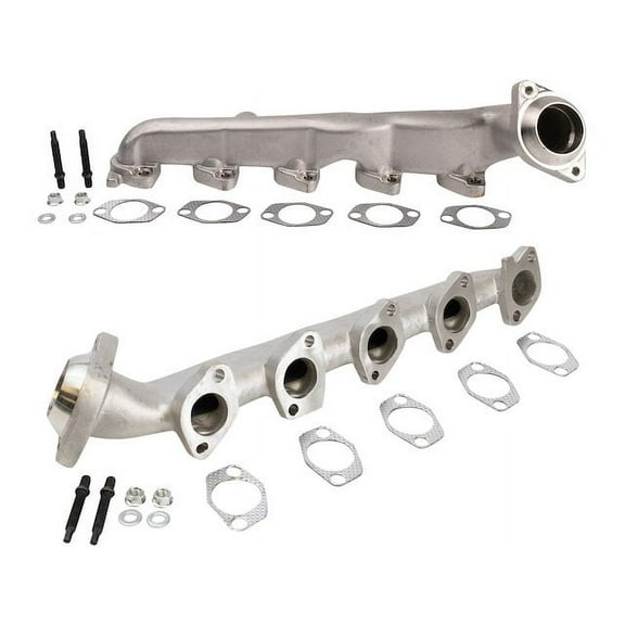 Exhaust Manifold Set 2 Piece Set - Compatible with 2000 - 2004 Ford F-250 Super Duty 6.8L V10 2001 2002 2003
