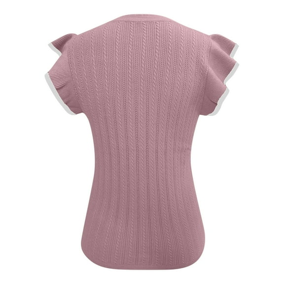 Plus Size Womens Sleeveless Sweater Vest Crewneck Knit Ruffle Tank Top Casual Work Wear Stretch Comfortable