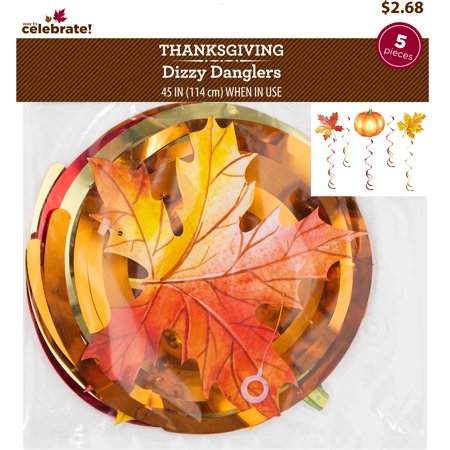 Way to Celebrate Thanksgiving Dizzy Dangler Décor, 5 ct