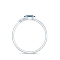 thumbnail image 3 of Rosec Jewels Oval Cut London Blue Topaz Promise Ring with Diamond Trio - AAA Quality, 10K White Gold, US 7.50, 3 of 9