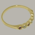 thumbnail image 5 of LBG British Made 10k Yellow Gold Cultured Pearl & Ruby Womens Eternity Ring - 33 size options - Size 9.25, 5 of 9