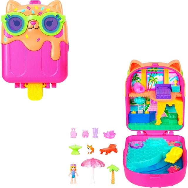 Muñecas y set de juegos Polly Pocket Kitty Popsicle Resort Compact