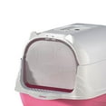 thumbnail image 4 of Caja de arena para gatos con capucha, inodoro para gatos completamente cerrado, cacerola portátil con cuchara, caja de arena duradera antisalpicaduras , Rosado, 4 of 10