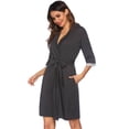 thumbnail image 5 of EFINNY Women's 3/4 Sleeves Bathrobes Home Dresses Pajamas Lace Spliced Home Wear, 5 of 5