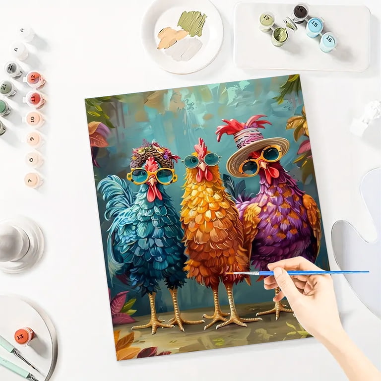 JYLMOOD Paint by Numbers Kit, Colorful Rooster 16x20in photo 5