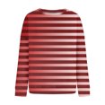thumbnail image 4 of TIMIFIS Chandail en Molleton Rayé pour Femmes Manches Longues Décontracté Automne Hiver Mode Col Rond Chandail, 4 of 4