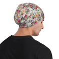 thumbnail image 5 of Xecao Roses Mixed Zebra Print Beanie Knitted Hat for Men Women, Winter Fashion Knit Cuffed Caps Unisex, 5 of 7