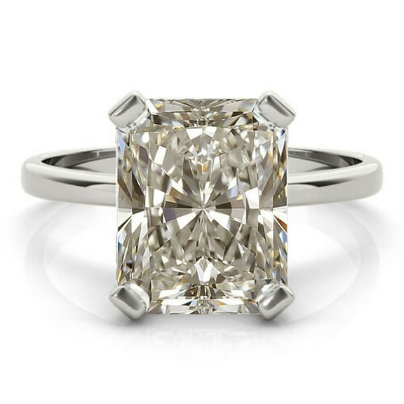 Forever Jewels 2.55Ct Raddiant Cut Moissanite Women Solitaire Engagement Ring 14K White Gold Plated