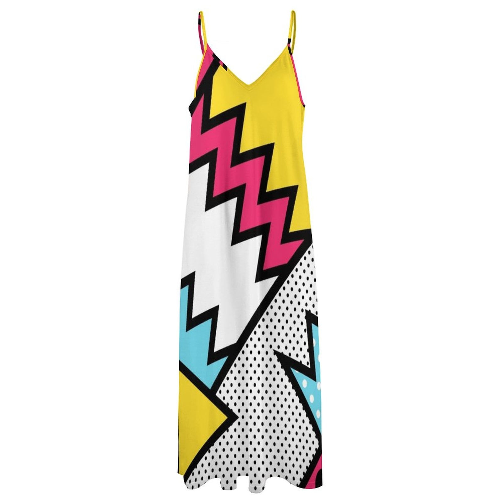 ZigZag 80s Memphis Pattern Sleeveless Dress Woman dresses