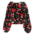 thumbnail image 6 of Lanbubble Girls Christmas Hoodie Sweatshirt Warm Pullover Top with Button, Sizes 6-13 Years, 6 of 6