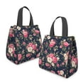 thumbnail image 2 of Pioneer Flower Floral Print Pattern Insulated Lunch Bag for Women & Adults,Large Portable Soft Cooler Lunch Bag,Thermal Food Storage Tote with Pearl Cotton,8.66L,8.75x5.75x9.5 Inch, 2 of 6