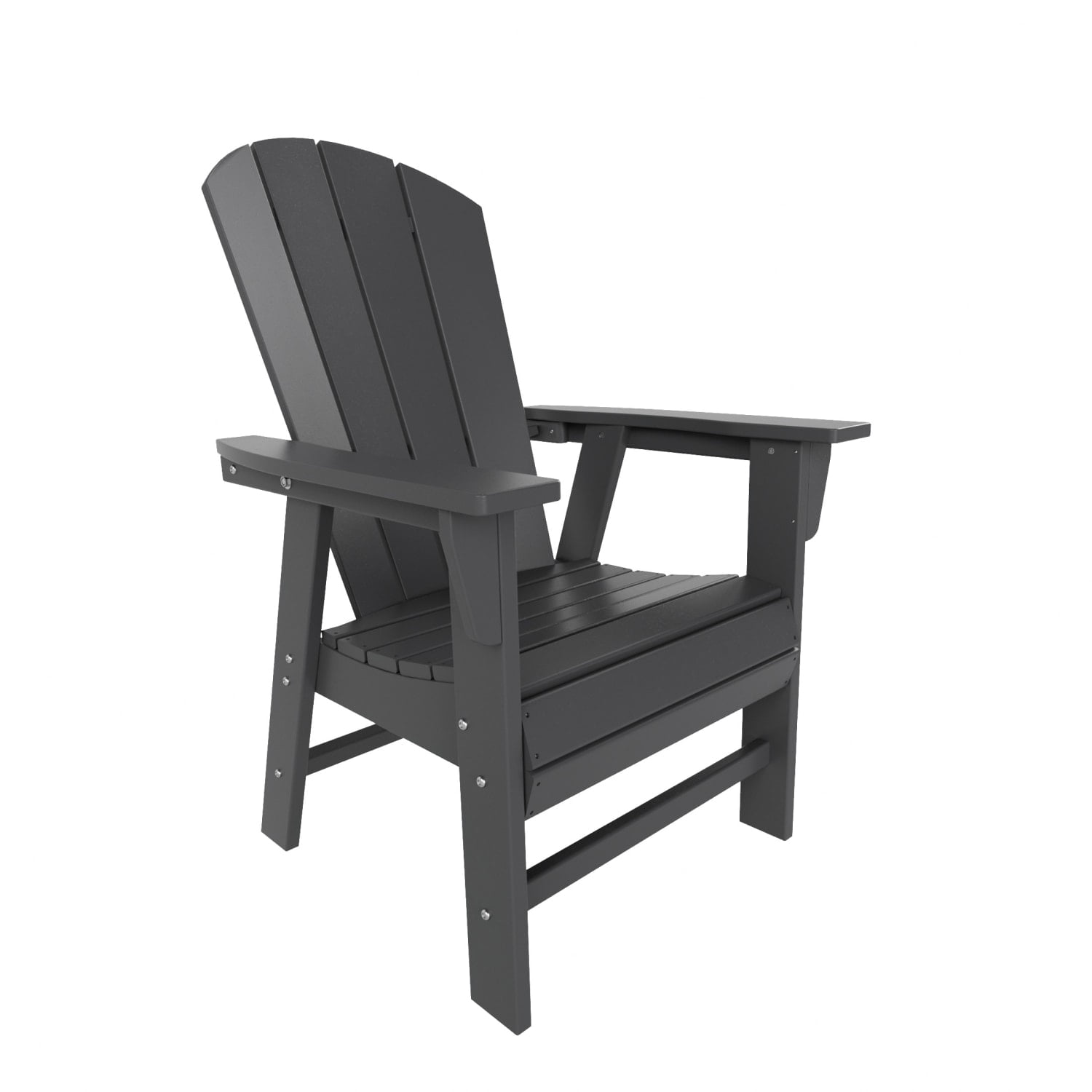 WestinTrends Malibu Adirondack Patio Dining Chairs, All-Weather Poly Lumber, Ergonomic Seat, 330-lb Capacity, Gray