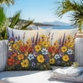 thumbnail image 5 of Waterproof Throw Pillow Covers Set of 2, 24x24 Inch Farmhouse Flowers Decorative Pillowcases Outdoor Pillow Slip Cushion Covers Set for Couch Tent Country Botanical Floral Oil Painting, 5 of 7