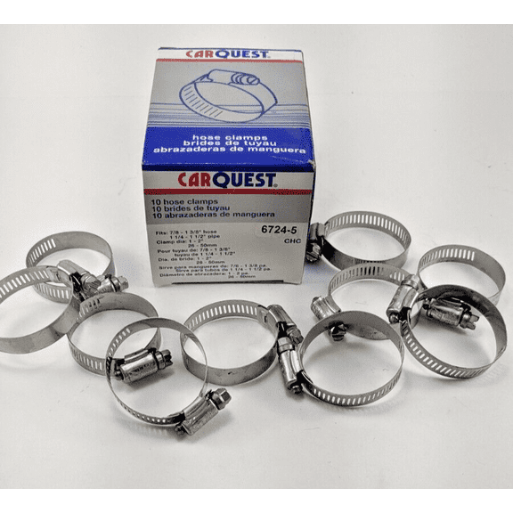 CARQUEST 6724-5 7/8"- 1 3/8" Hose Clamps - Box of 10