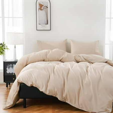 100% Organic Cotton Duvet Cover Queen Size 400 Thread Count Sateen Comforter Cover Soft and Breathable Cooling Bedding Set 3 Piece(Dusty Pink,Queen)