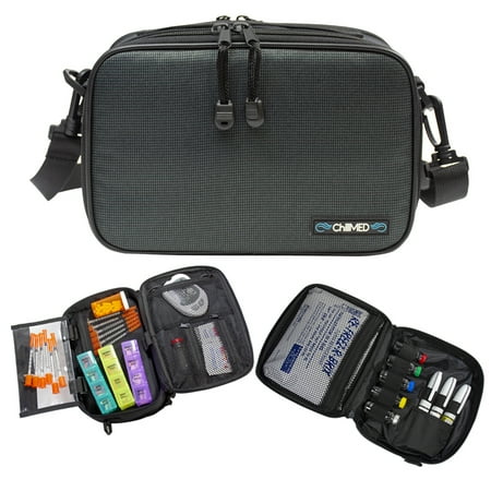 Cooler Bag Kit - ChillMED Elite 2 Diabetic Organizer Supply Kit | Insulin and Medication Travel Cooler Bag - Slate