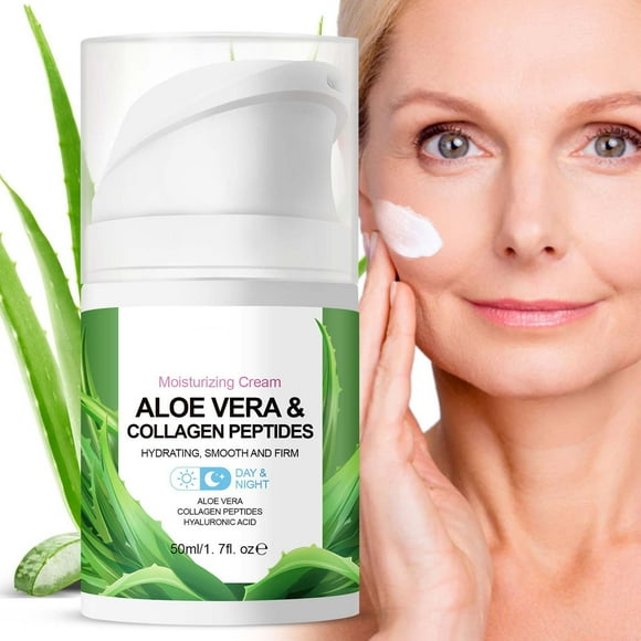 Hot6sl Moisturizing Cream Aloevera And Collagens Peptides Hydrating Sooth And Firm / With -Aloevera -Collagens Peptides -Hyaluronicacid 50ml