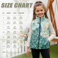thumbnail image 6 of Xoenoiee Peacock Butterfly Flower Print Girls Fuzzy Fleece Vest Trendy Zip Up Sleeveless Sherpa Jacket Stand Collar Winter Coat Outerwear with Pockets, 4T, 6 of 7