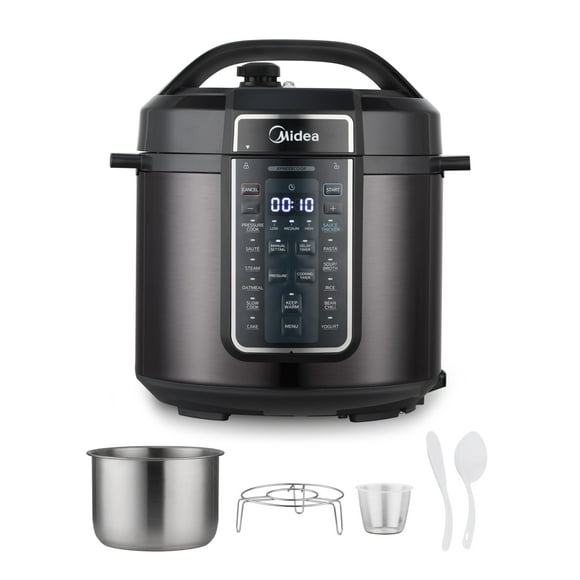 Midea 12-in-1 Electric Pressure Cooker, 6 Quarts, 12 Presets, Multi-Functional Programmable Slow Cooker, Rice Cooker, Steamer, Sauté Pan, Yogurt Maker, and More, Stainless Steel