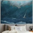 thumbnail image 2 of Orinice Ocean Wave Boat Tapestry Wall Hanging Unique Style Graphic Tapestries Home Wall Decor Art for Living Room Bedroom Apartment Farmhouse Dorm 40x30inch, 2 of 6