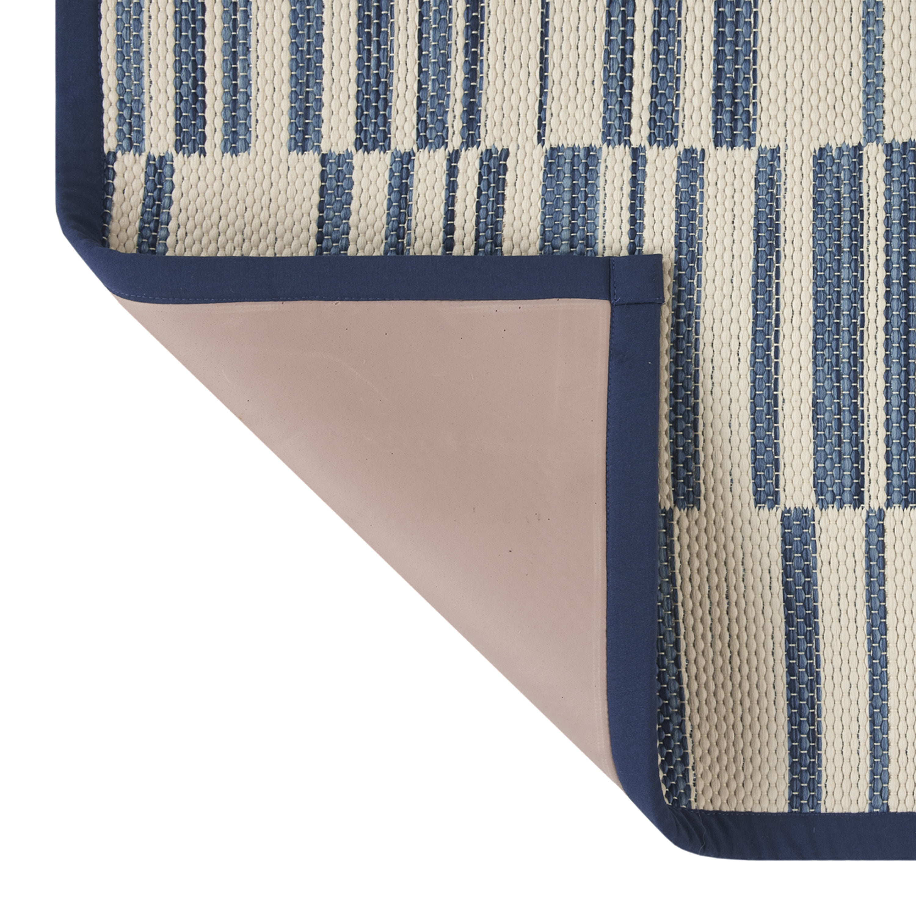 (2 pack) Mainstays Broken Stripe Kitchen Rug - 20" x 30" - 80% Polypropylene/ 20% Polyester - Tonal Blue